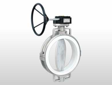 Hand and Worm Gear FEP / PFA Lined & Teflon Muffler Butterfly Valve Manufacturer